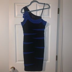 Valerie bertinelli size 12 black and blue dress